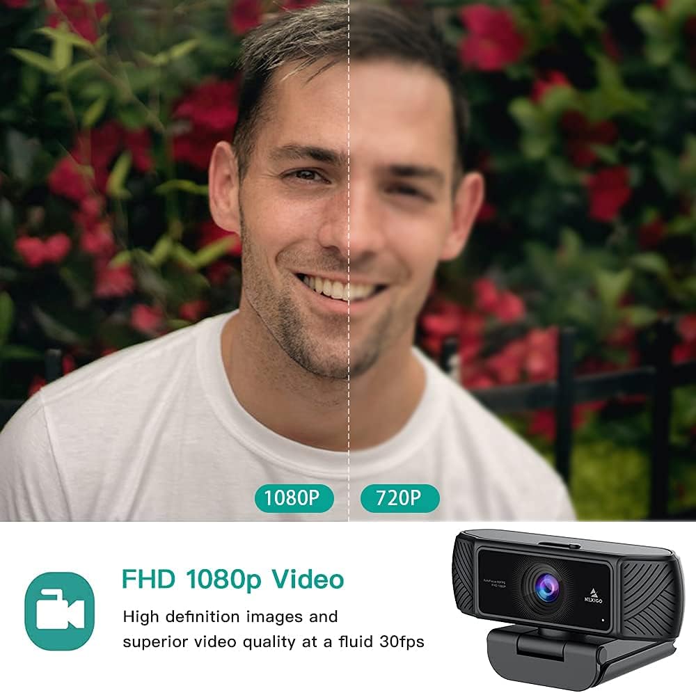 1080P Webcam with Microphone and Privacy Cover Z48775
