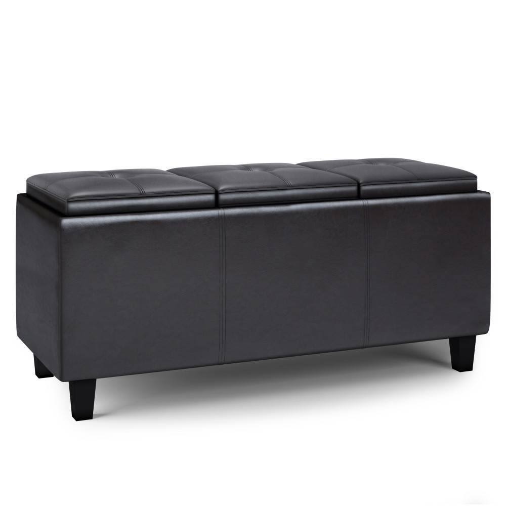Tray Storage Ottoman with Lift Up Lids Tanners Brown Z369022