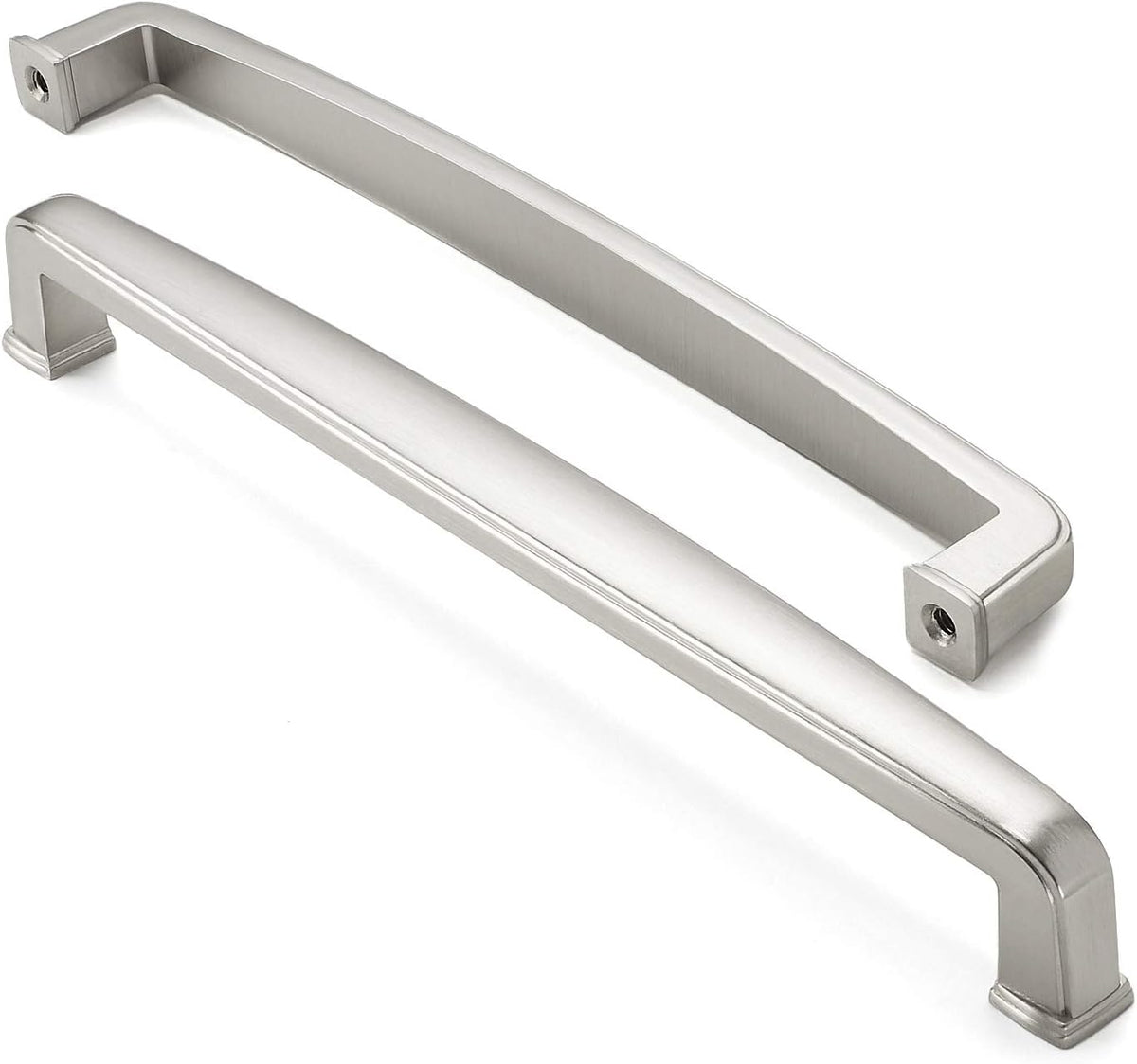 10 Pack Solid Kitchen Cabinet Handles, Satin Nickel Y14364