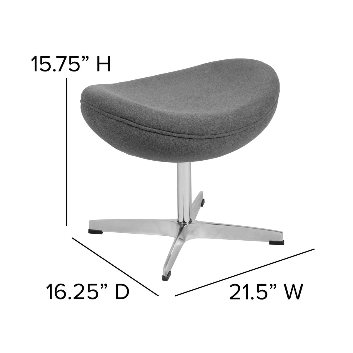 Gray Fabric Saddle Wing Ottoman Z2897
