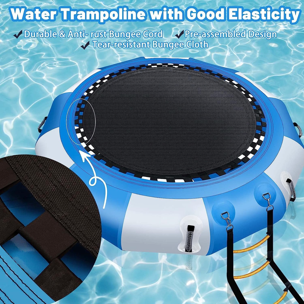 6.5ft Inflatable Water Trampoline Floating Bouncer Swim Platform J417