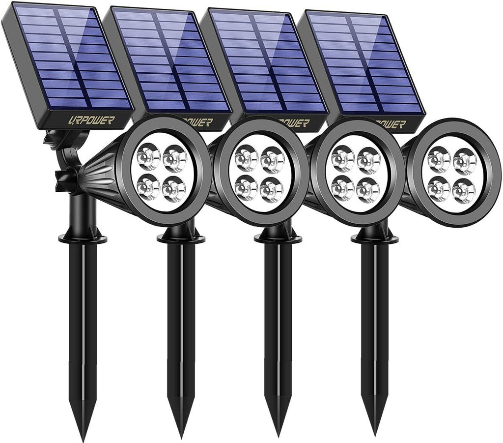 4Pack Cool White Waterproof Adjustable Solar Spotlights S3326