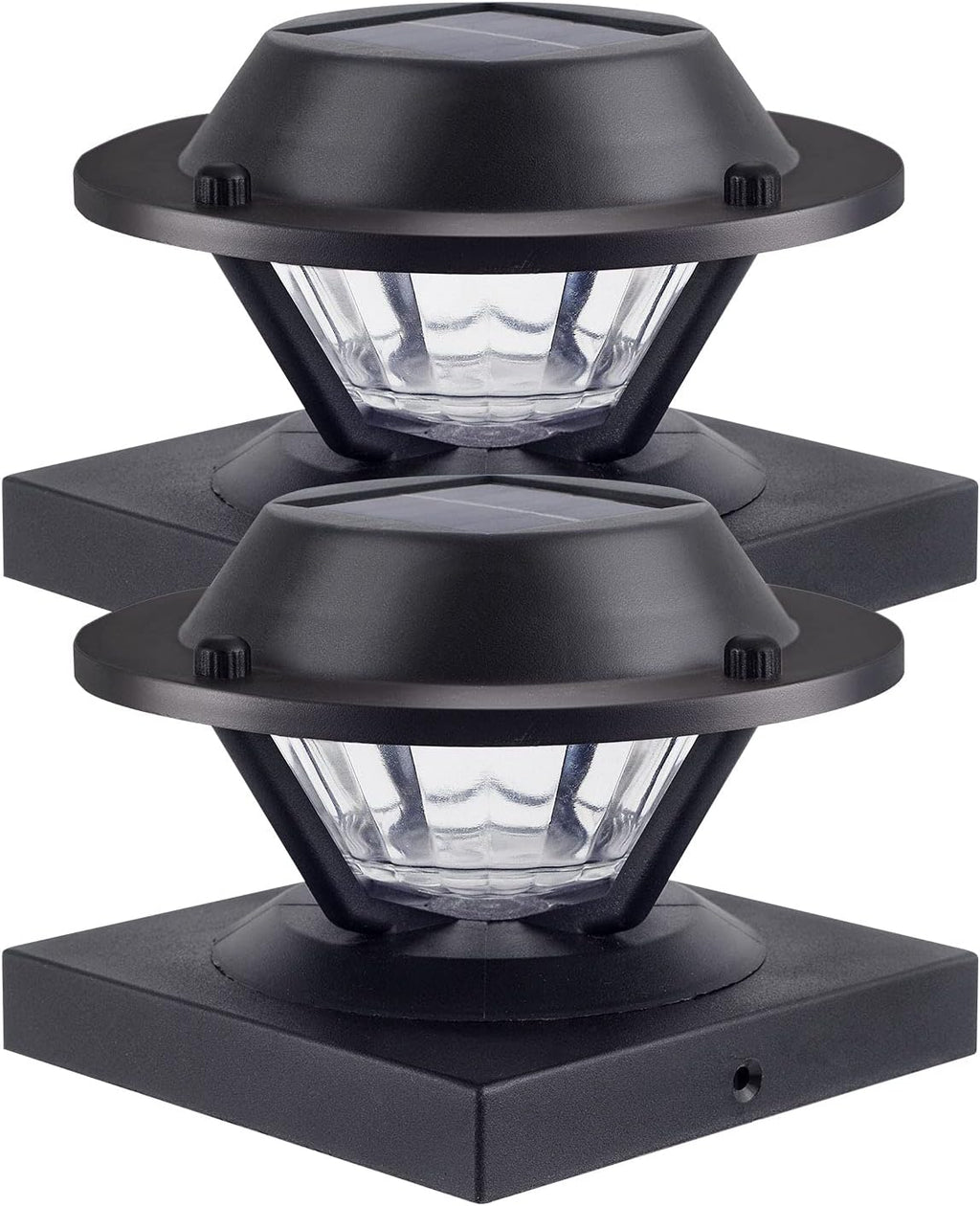 2 Pack Black Solar Post Lights M90049