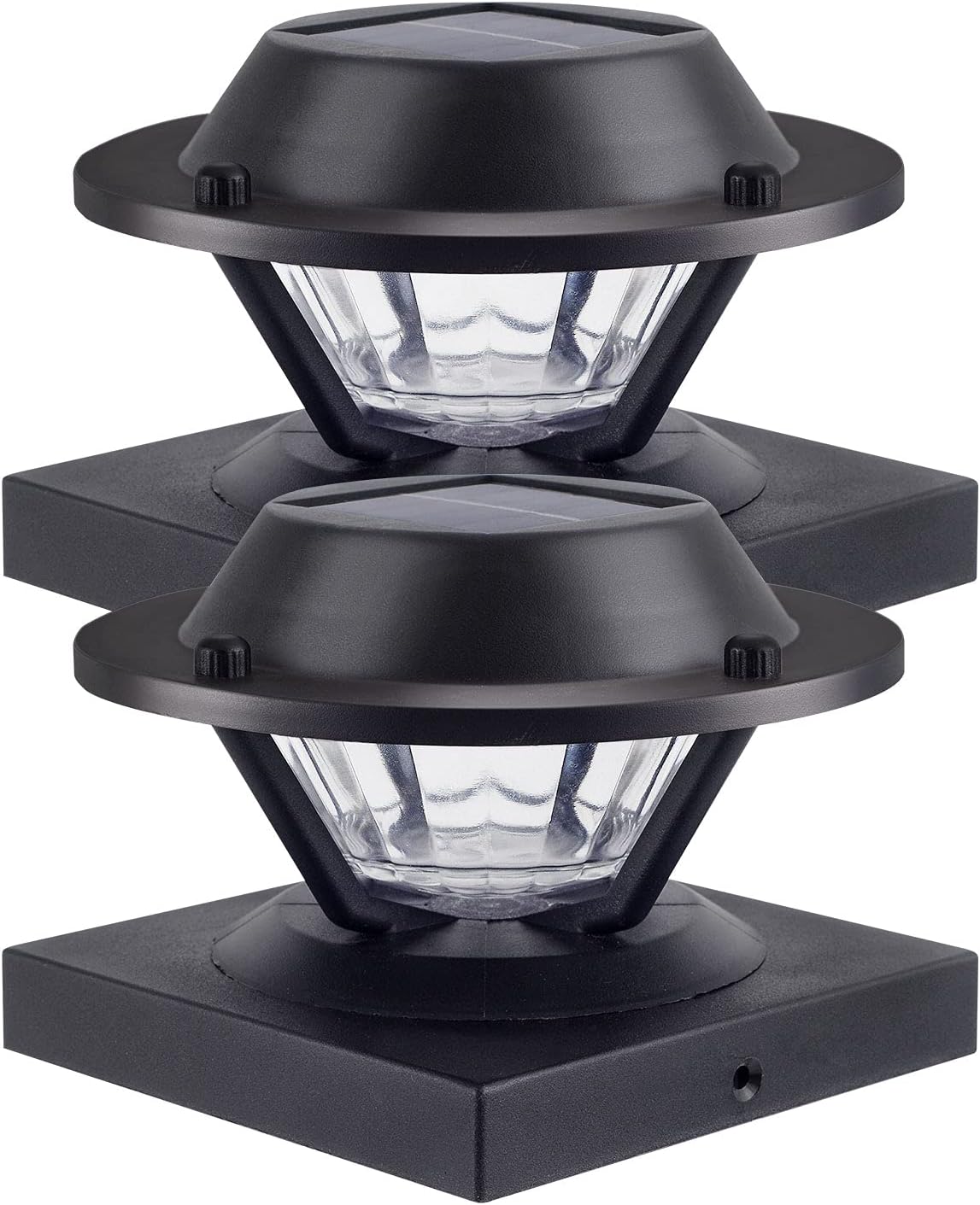2 Pack Black Solar Post Lights M90049