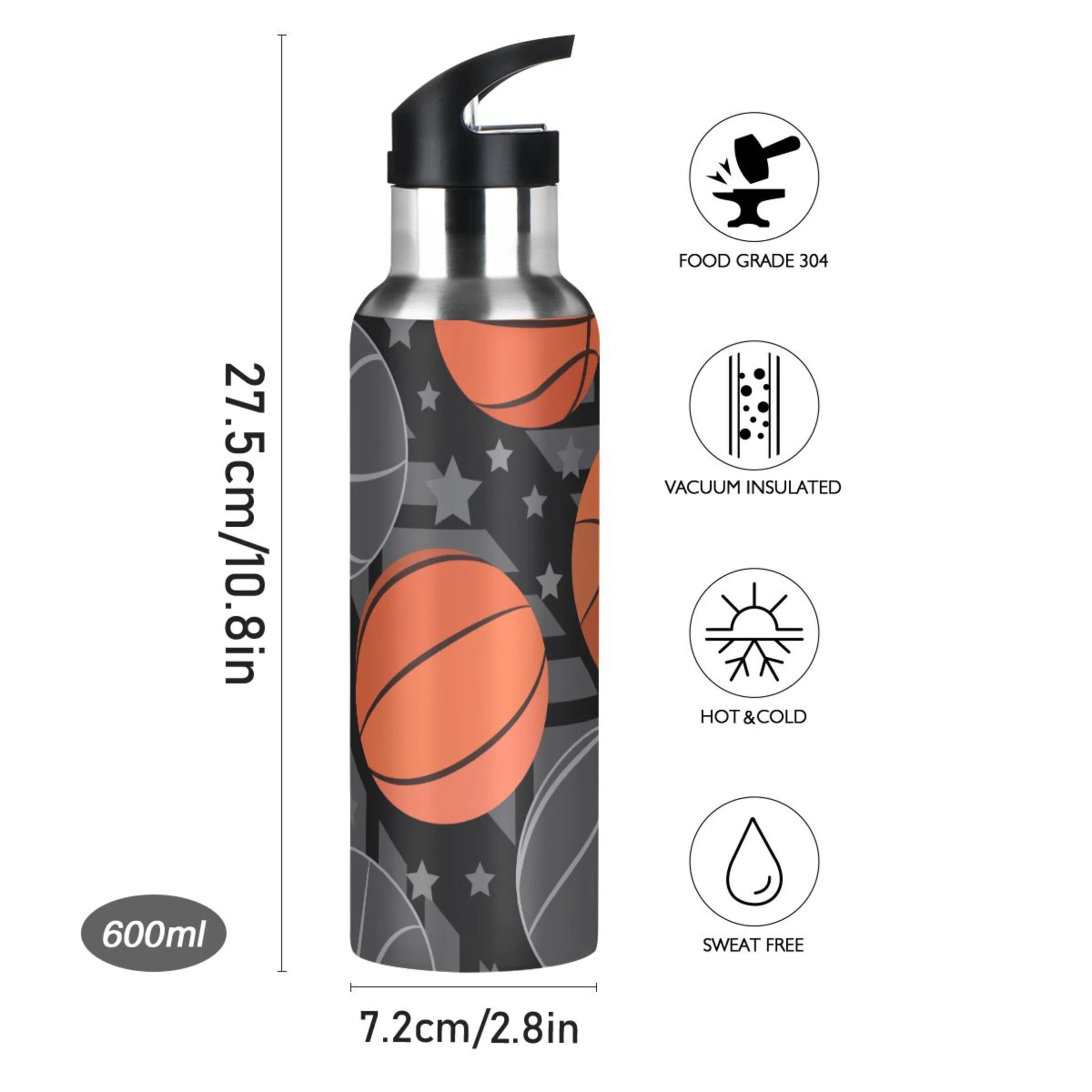 Stainless Steel Insulated Water Bottle with Straw Lid B83170