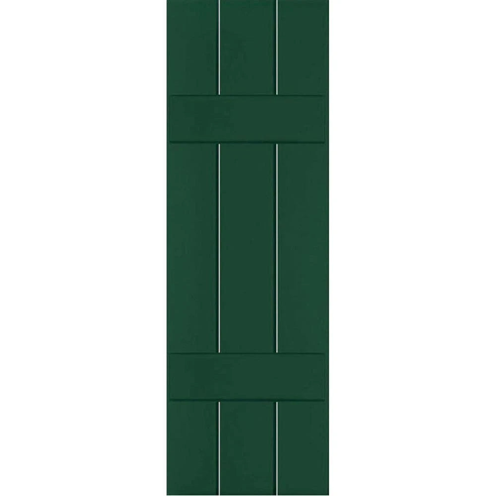 12 in. x 44 in. Exterior Real Wood Pine Board and Batten Shutters Pair E898