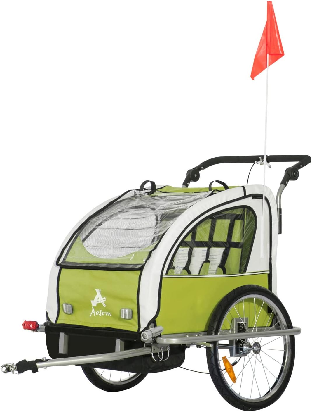 Double Child Two-Wheel Bicycle Cargo Trailer with 2 Harnesses Y227