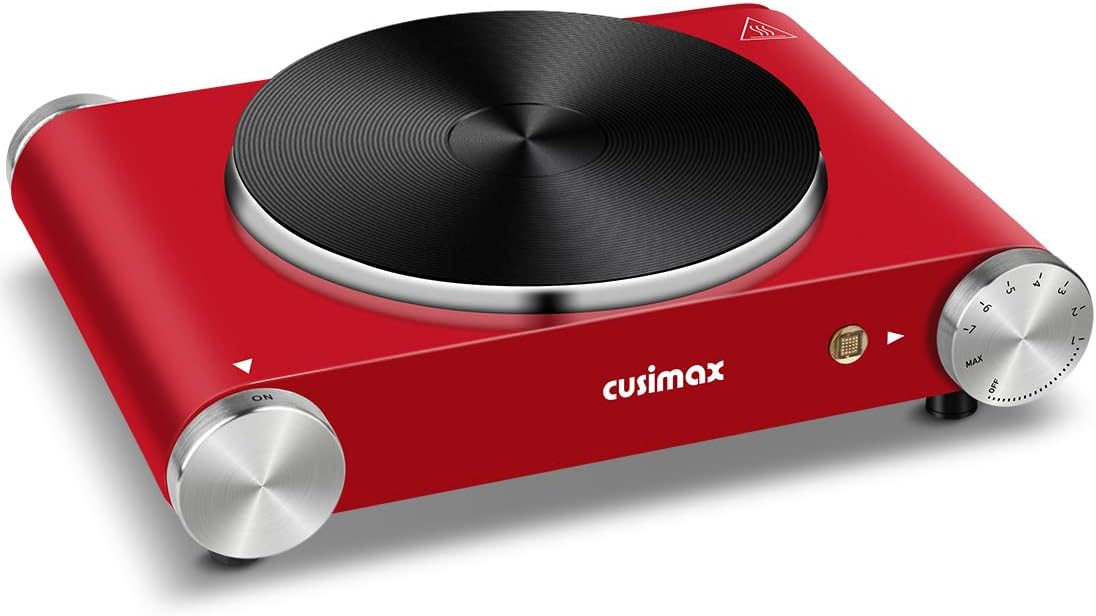 Double Hot Plates Electric Cooktop, Cast Iron, Black Stainless Steel E3356