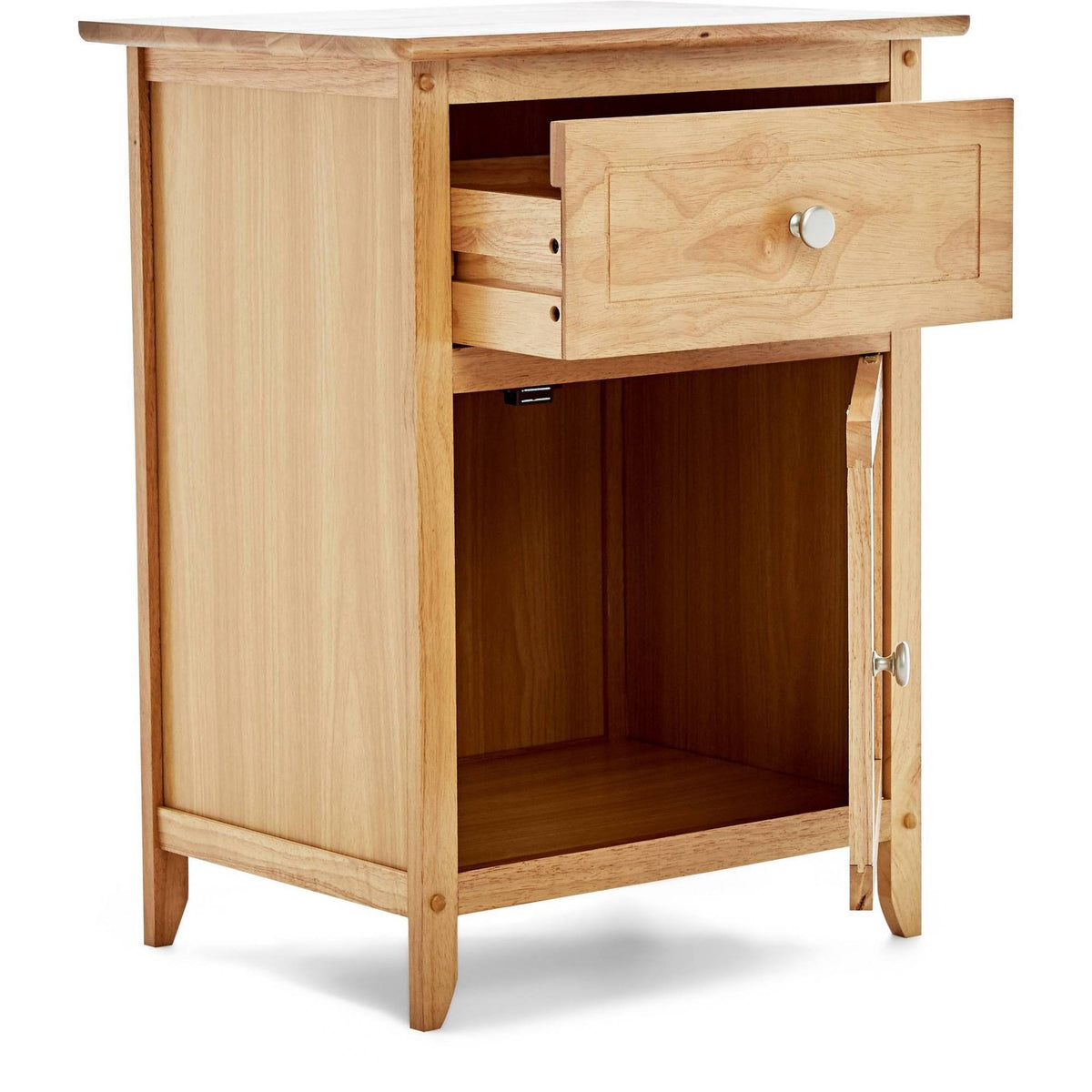 Brown Side Table with Single Drawer and Storage Cabinet X51115