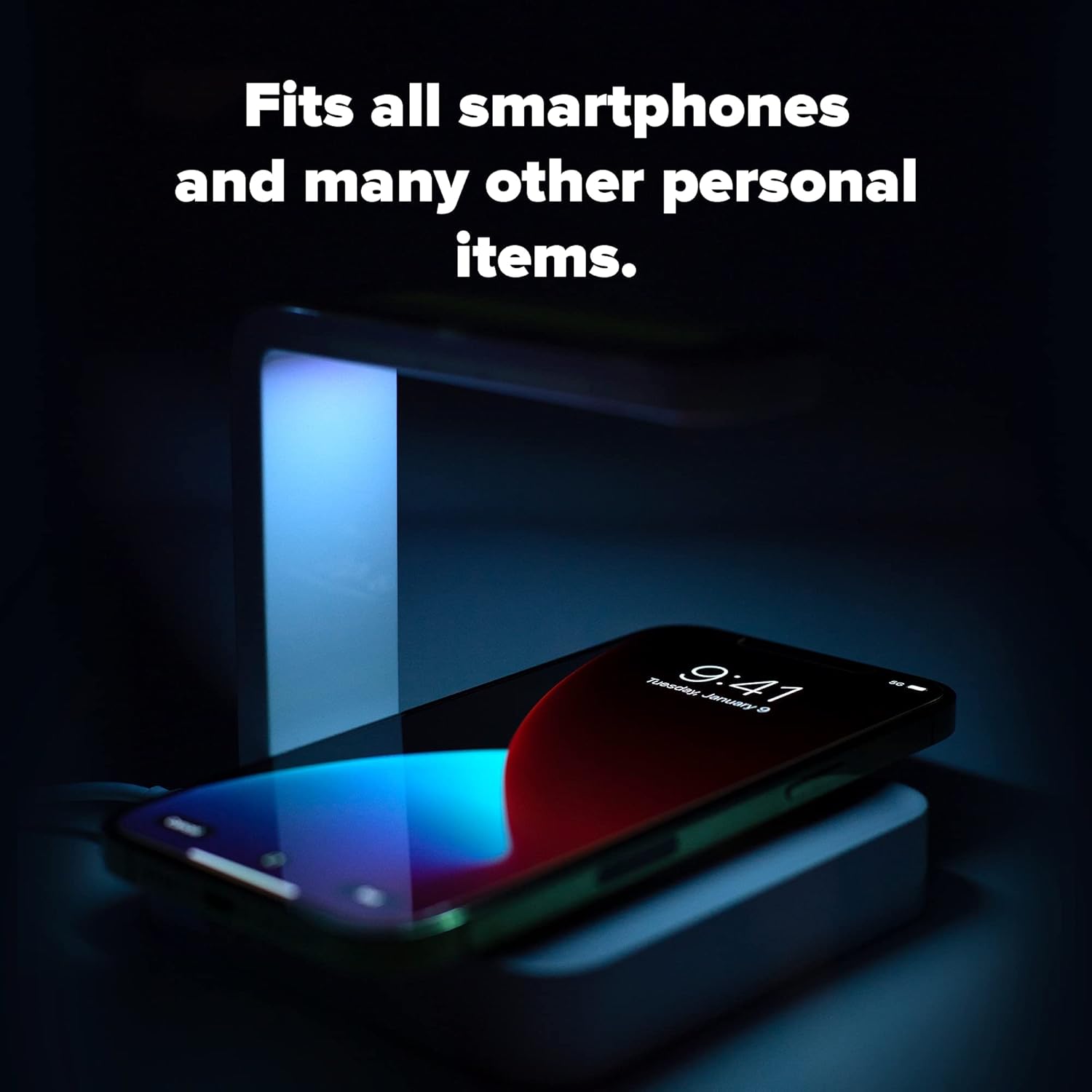 UV Phone Sanitizer with Wireless Charging, White Pack of 2 K3725
