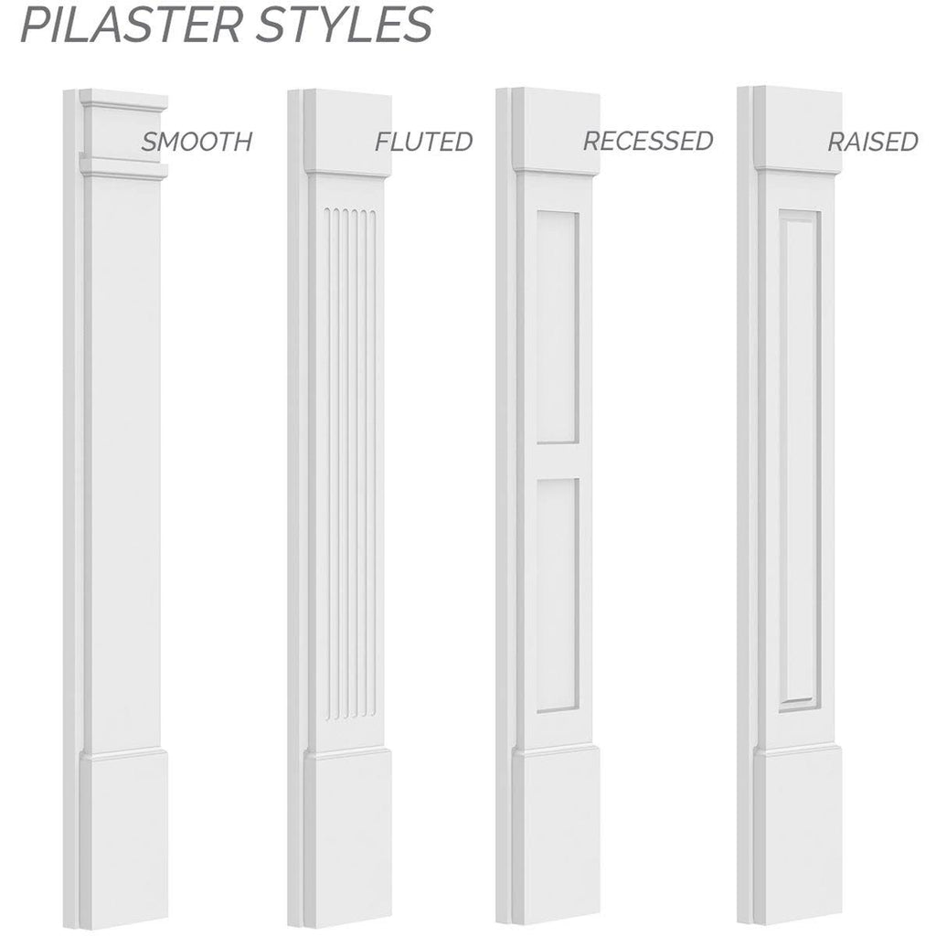 Plain PVC Pilaster with Standard Capital & Base (Pair) F20352
