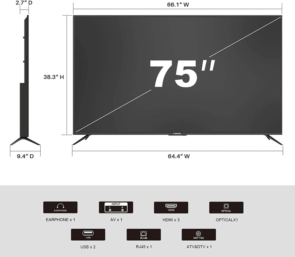 75 inch 4K UHD HDR Smart Android TV X2789