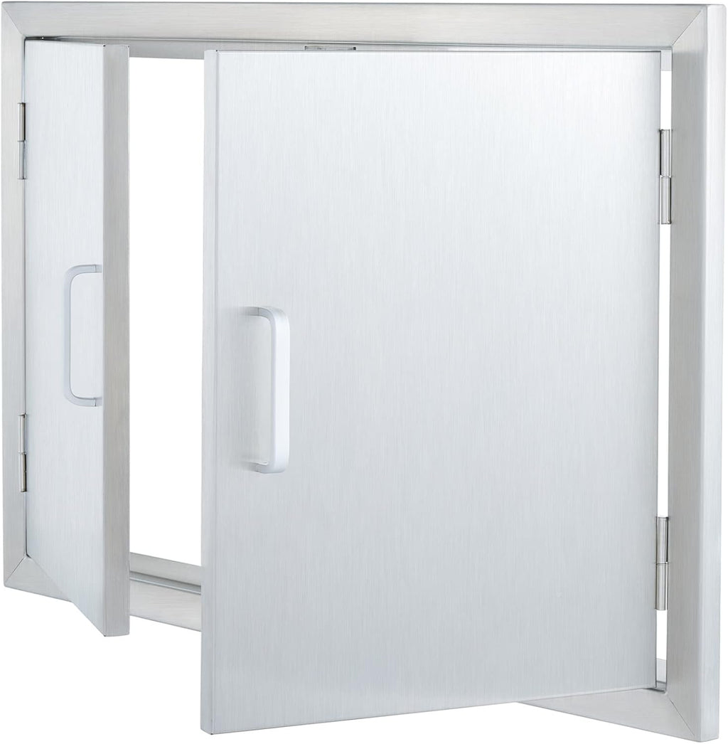 28 W x 19 H Weatherproof 304 Stainless Steel Double Access Door P980094