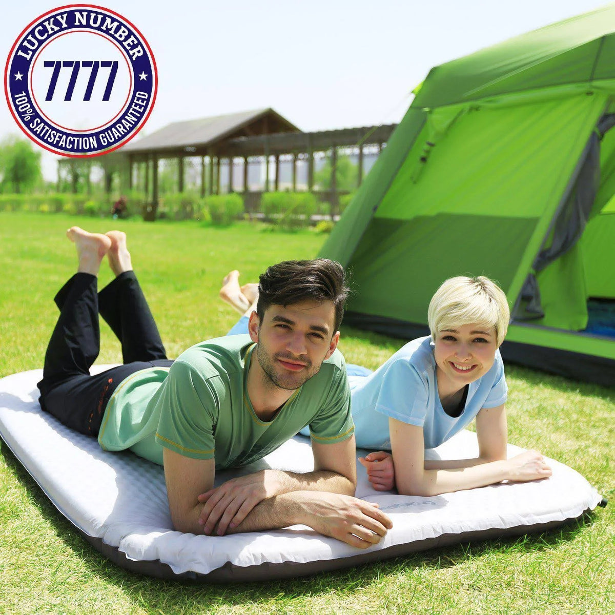 Deluxe Double Self-Inflating Camping Pad, 3 Inches Thick G7556