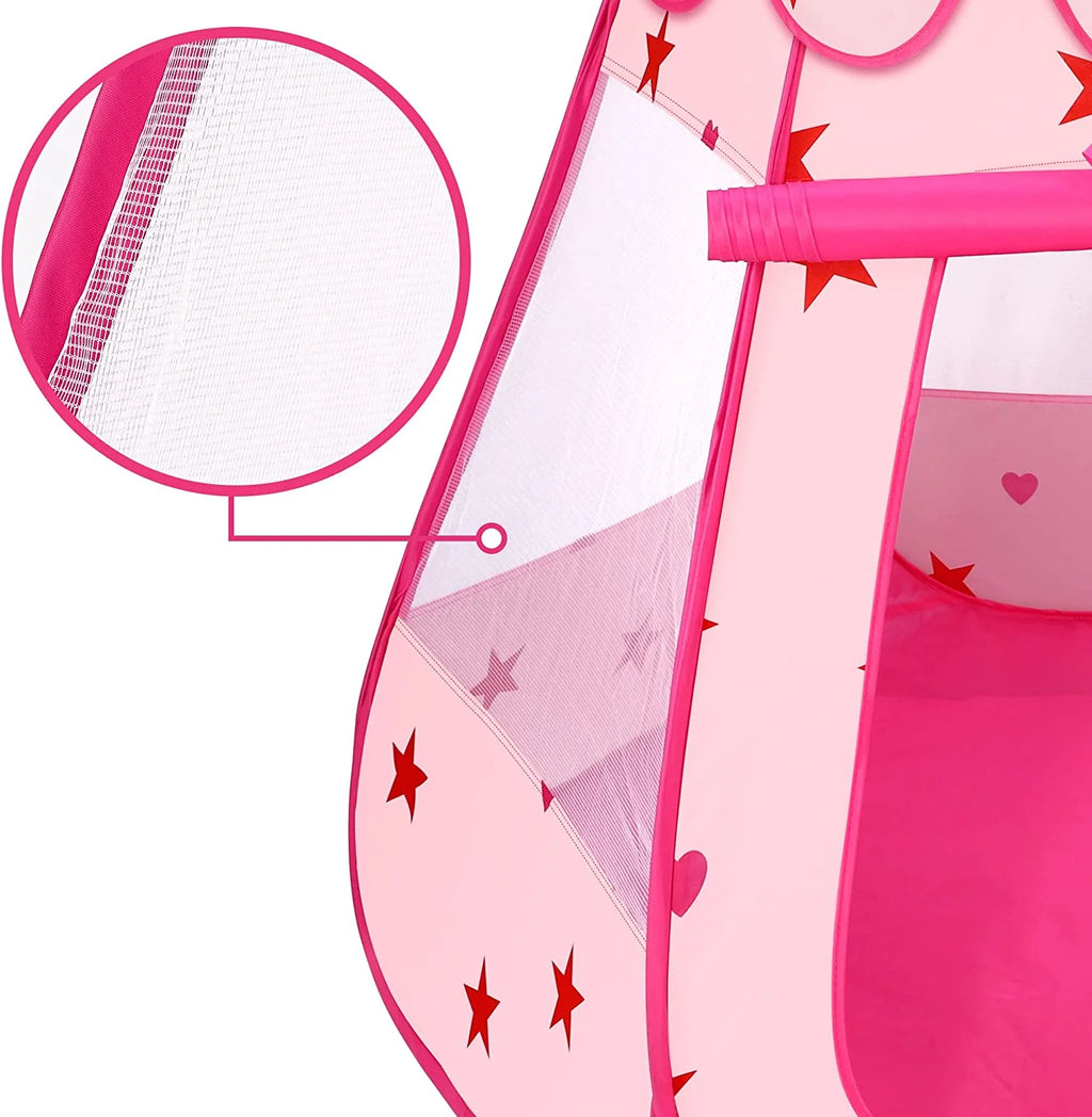 Princess Pop Up Tent with Star Lights and Portable Bag J6749