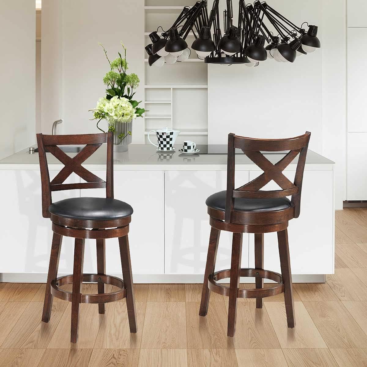 Cappuccino Swivel Bar Stool Set of 2 A2041