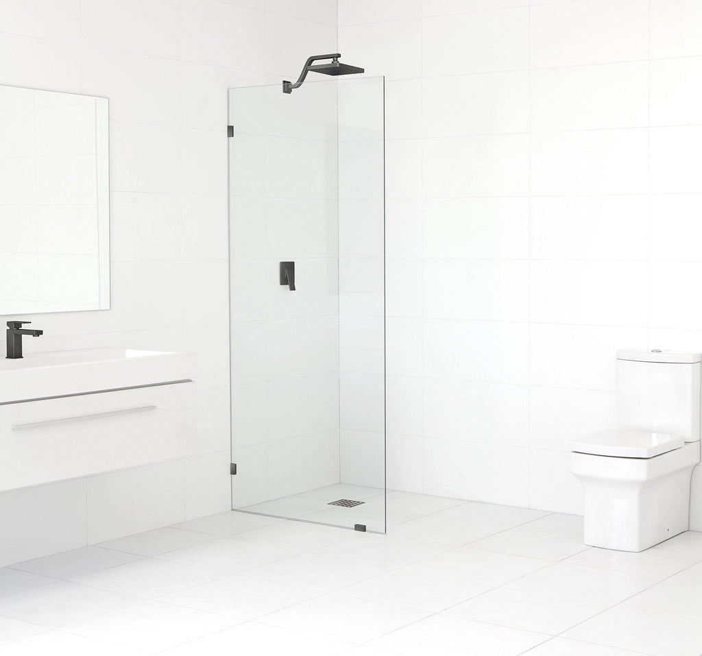 26.5x22 x 78x22 Frameless Fixed Glass Panel Oil Rubbed Bronze T7126