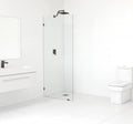 26.5x22 x 78x22 Frameless Fixed Glass Panel Oil Rubbed Bronze T7126