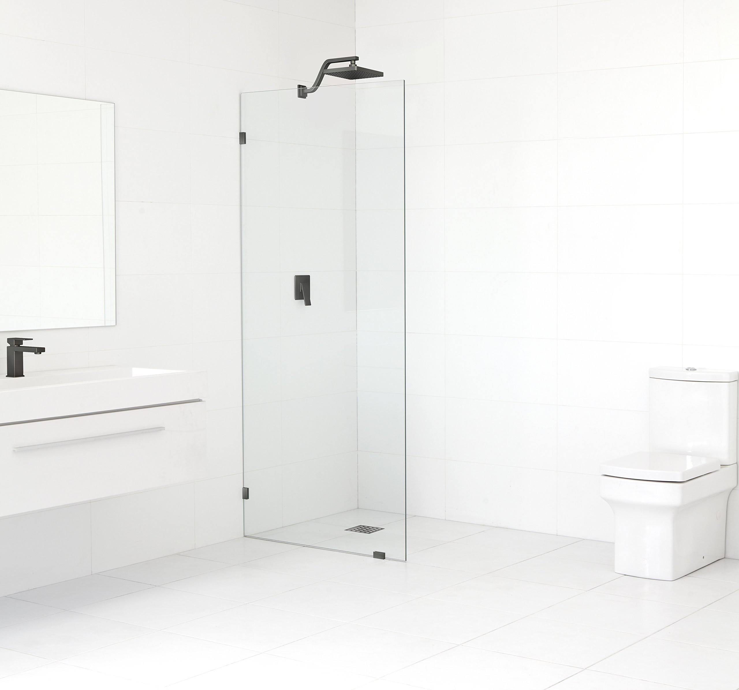 26.5x22 x 78x22 Frameless Fixed Glass Panel Oil Rubbed Bronze T7126