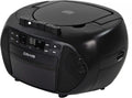 Portable Top-Loading CD Boombox with AM/FM Stereo Radio and Cassette Player/Recorder in Black, Pack of 2 O3011