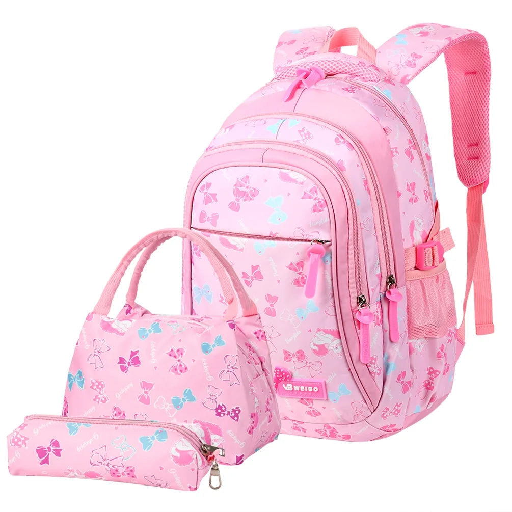 Pink School Backpack with Lunch Bag and Pencil Case F91534