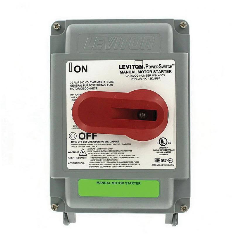 3-Pole Non-Fused Manual Motor Starter 30-Amp H841