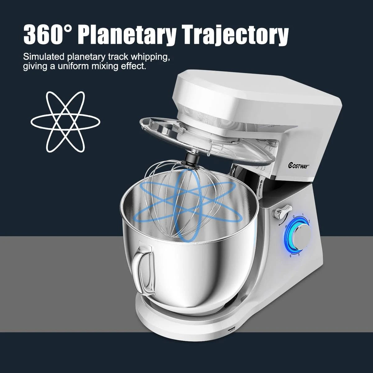 Tilt-Head Stand Mixer 7.5 qt 6 Speed 660W with Dough Hook, Whisk & Beater W863578