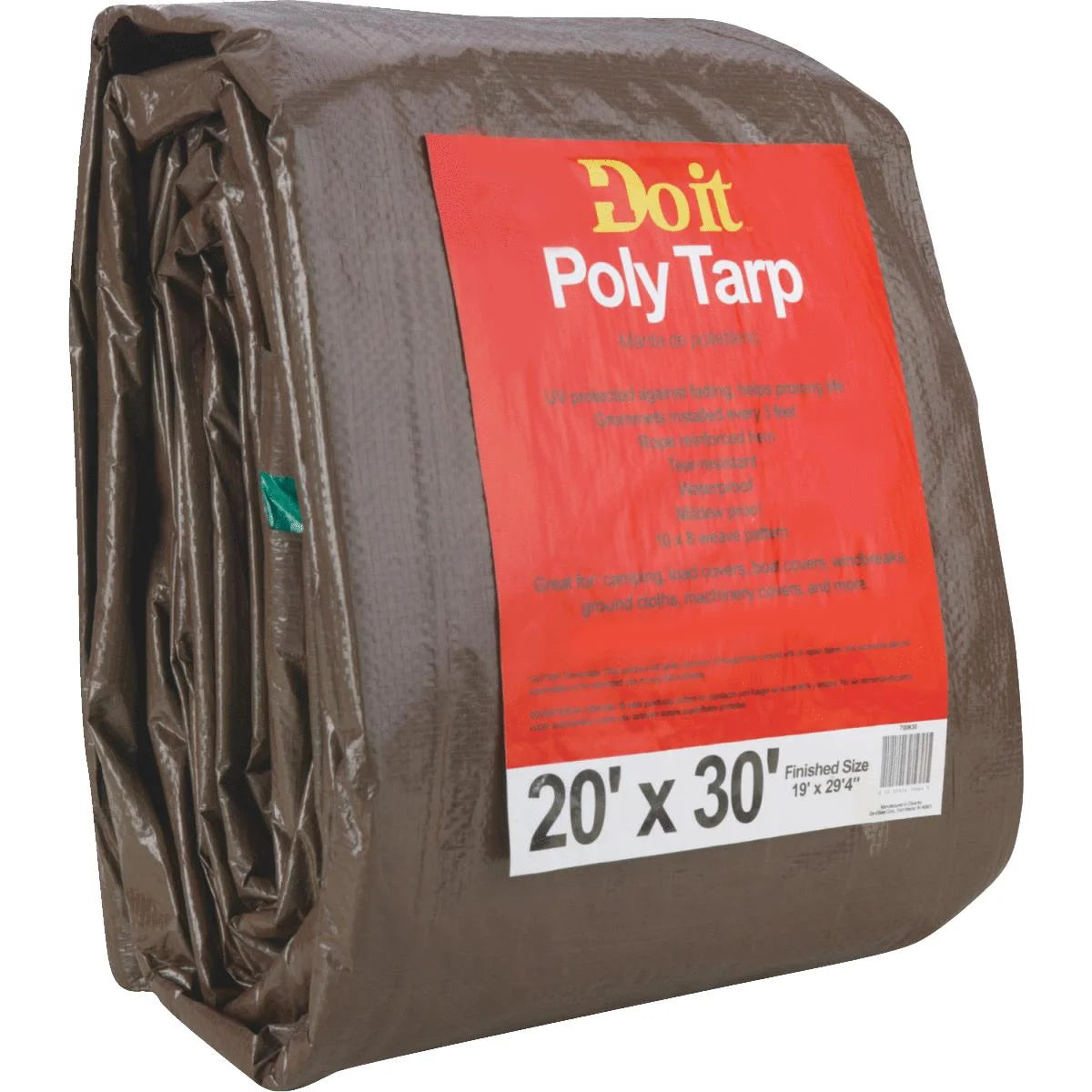 Green/Brown Woven 20 Ft. x 30 Ft. Medium Duty Poly Tarp J1857