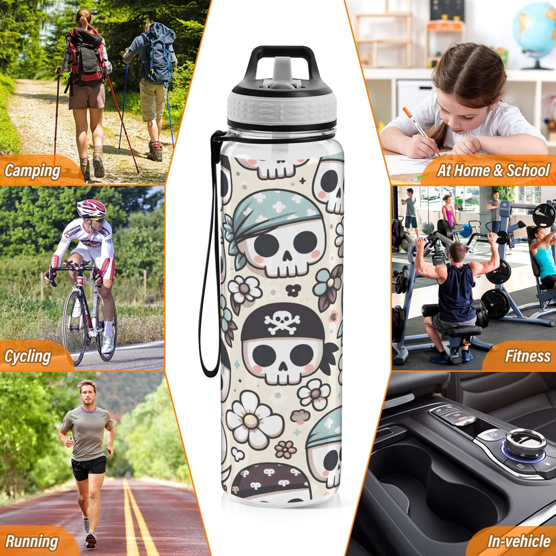 32oz Leakproof Tritan Sports Water Bottle with Straw Y627