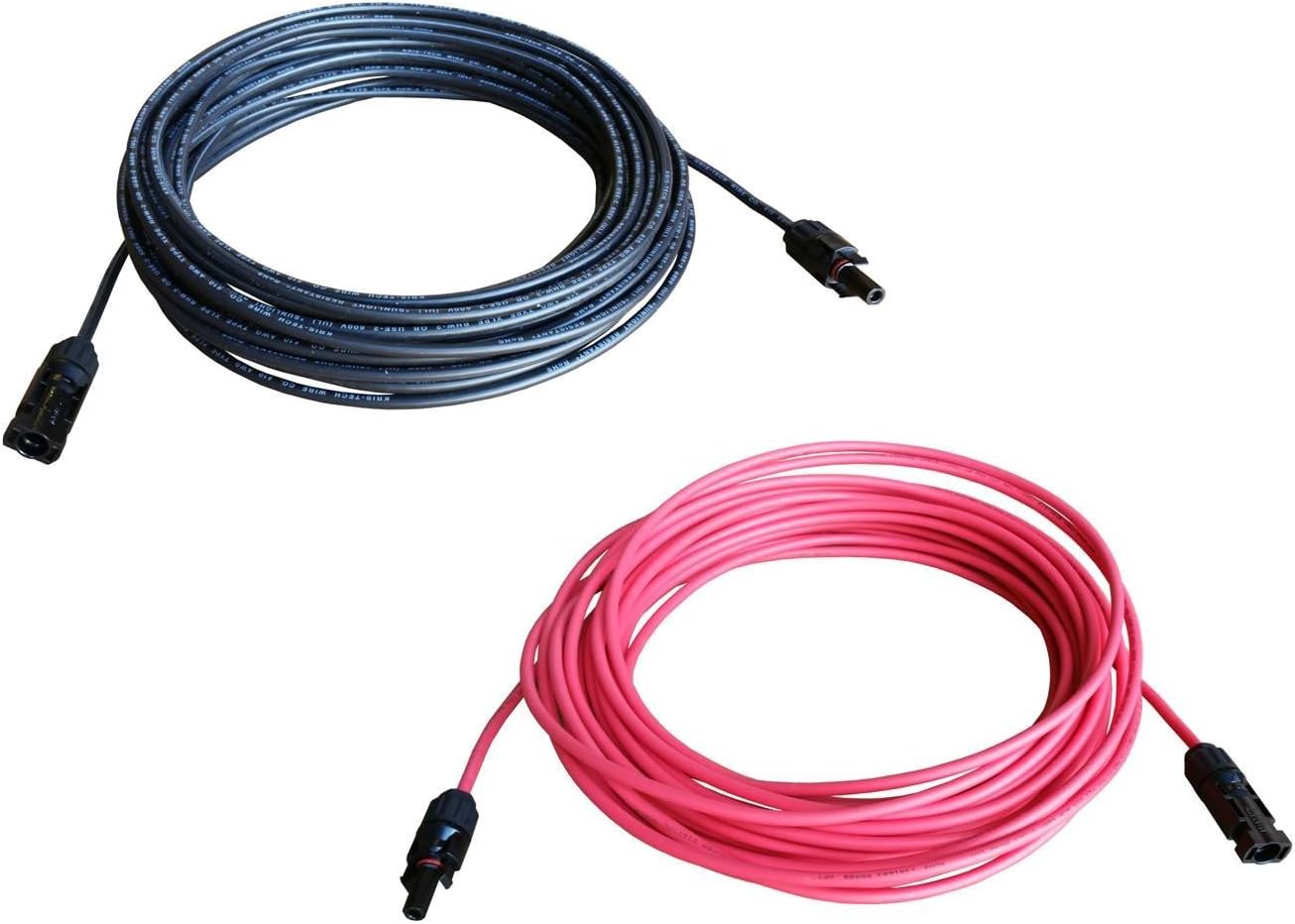 10 Gauge 100 Feet Black +100 Feet Red Solar Panel Extension Cable Wire W3568