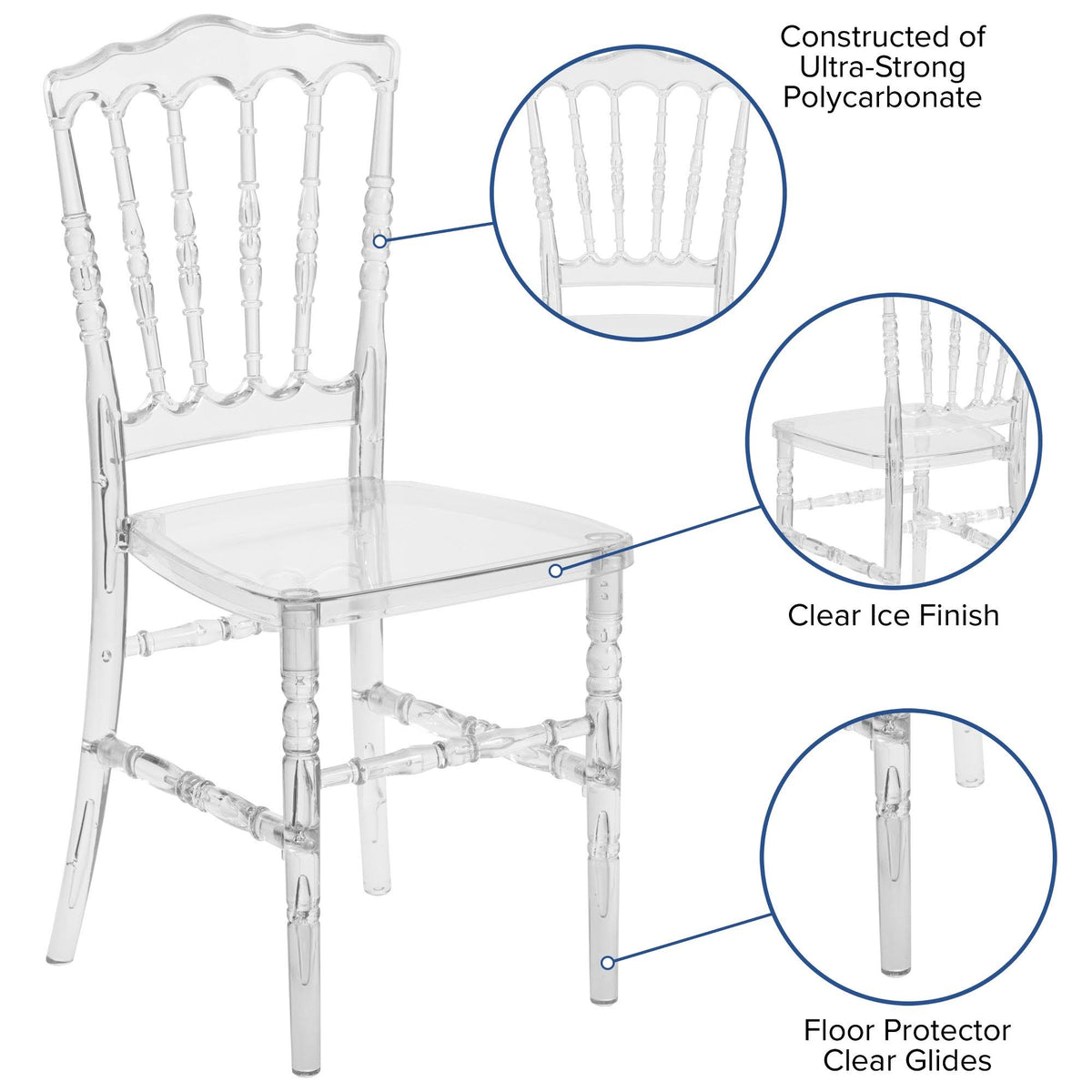 Clear Crystal Polycarbonate Chair X158