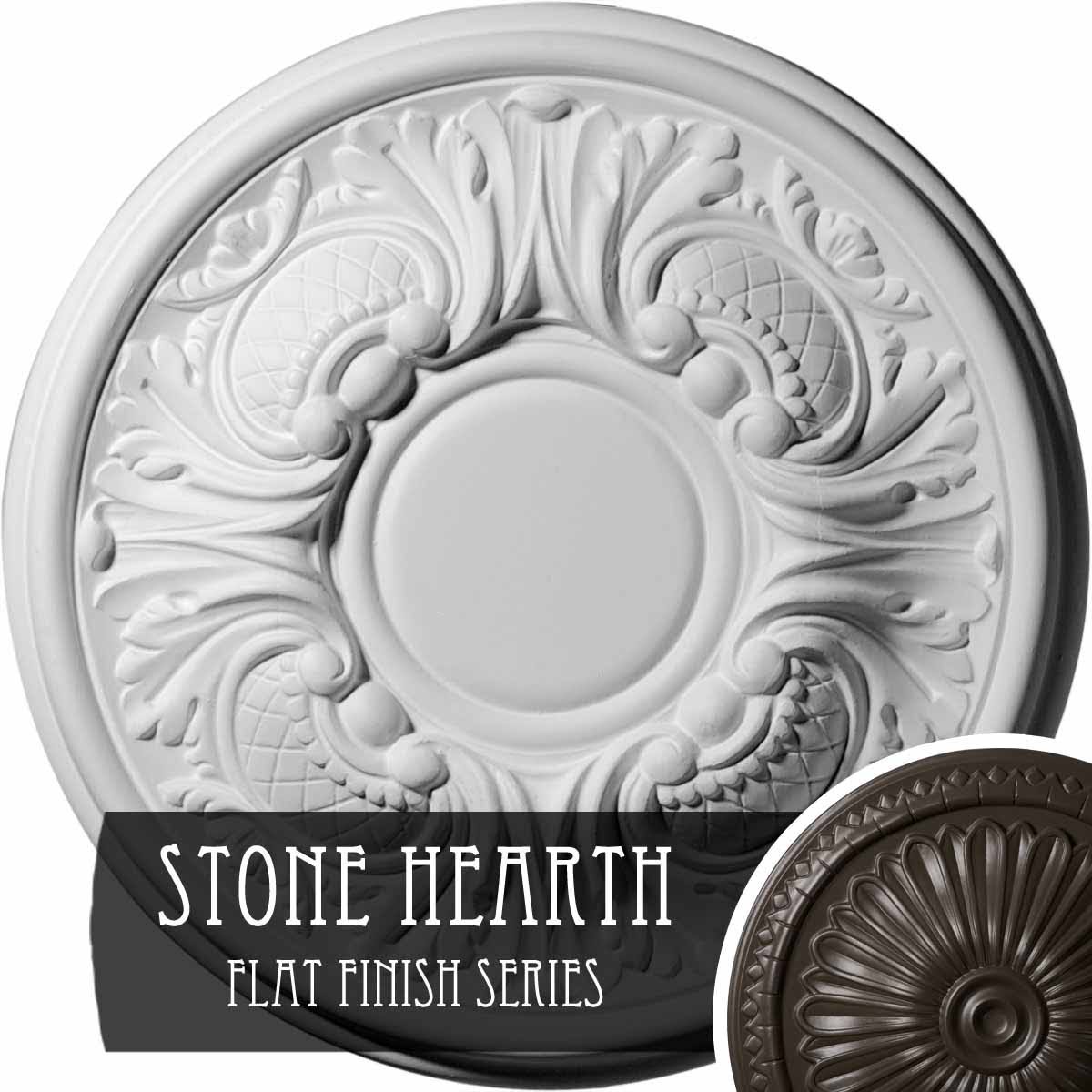 11 3/4 inch x 1 1/4 inch Ceiling Medallion Hand-Painted Stone O628