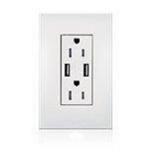 Tamper-Resistant USB Receptacle, 125V, 15A, Light Almond A381