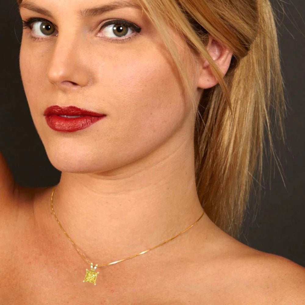 18K Yellow Gold Citrine Pendant with 18" Chain U2123