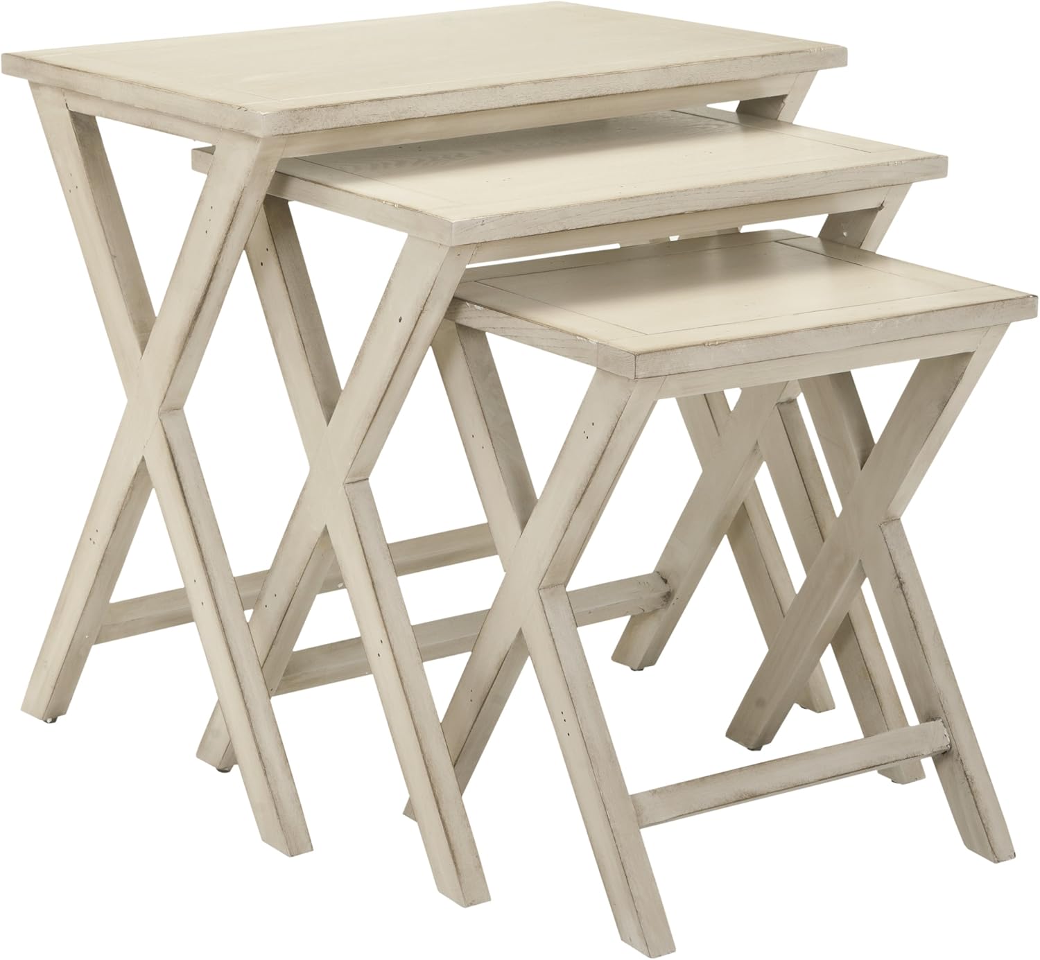 Antiqued White Stacking Tray Tables M702