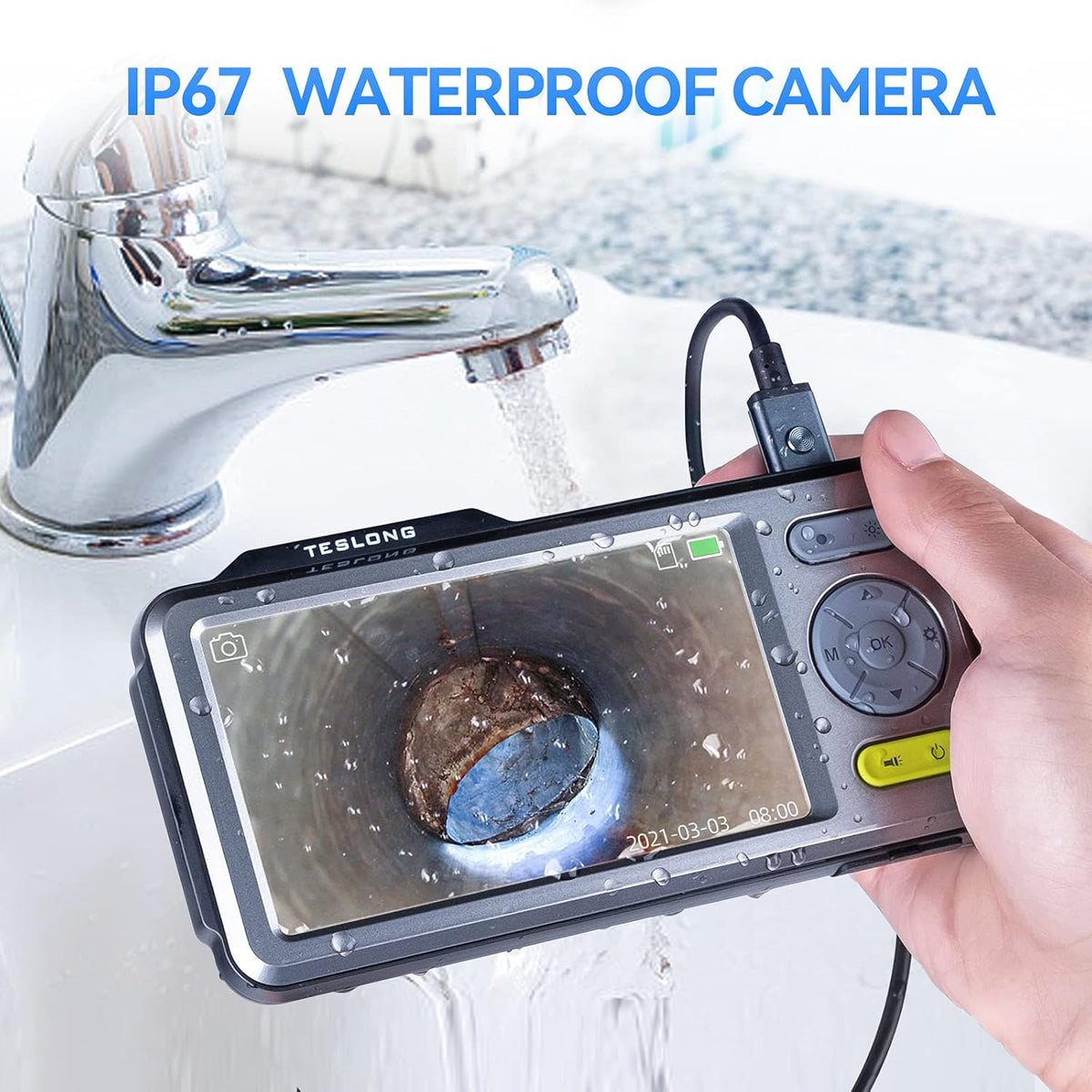 5inch IPS Screen HD Waterproof Borescope Inspection Camera (16.5ft) L8349