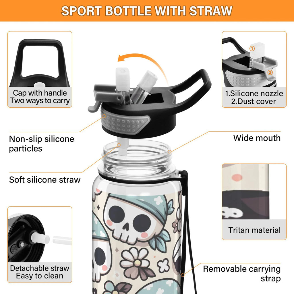 32oz Leakproof Tritan Sports Water Bottle with Straw Y627