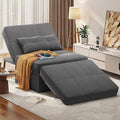4 in 1 Convertible Chair Sofa Bed with Adjustable Backrest Linen Fabric Dark Grey H852