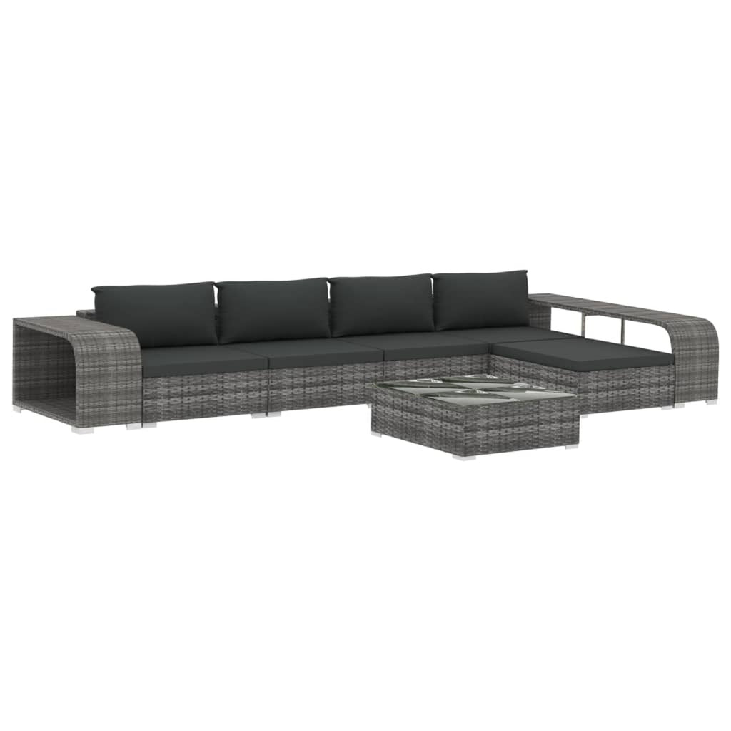 8 Piece Poly Rattan Outdoor Sectional Sofa Set with Cushions B8881