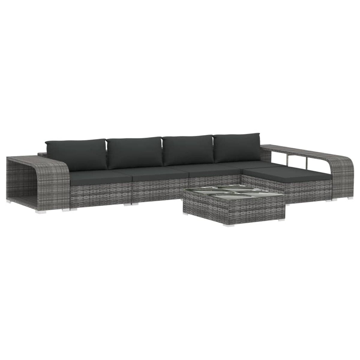 8 Piece Poly Rattan Outdoor Sectional Sofa Set with Cushions B8881