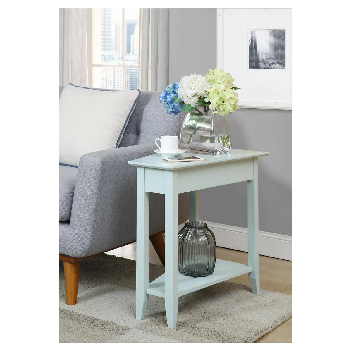Wedge End Table Sea Foam T709