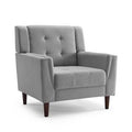 Fabric Arm Chair Light Gray Linen N979