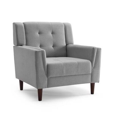 Fabric Arm Chair Light Gray Linen N979