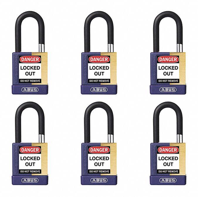 Keyed Padlock with Shackle, Pack of 6 T9025