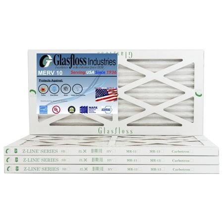 10x16x1 MERV 10 Furnace Air Filter, Qty:4 C937