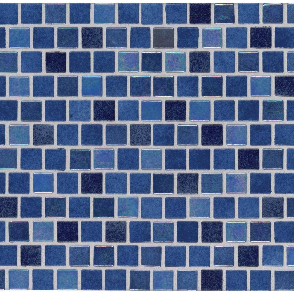 Hawaiian Blue 11.81 in. x 11.81 in. x 4mm Glass Mesh-Mounted Mosaic Tile D52278