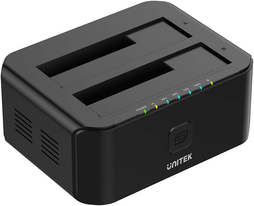 Black Dual Bay External Hard Drive Docking Station for 2.5/3.5-inch HDD SSD H234