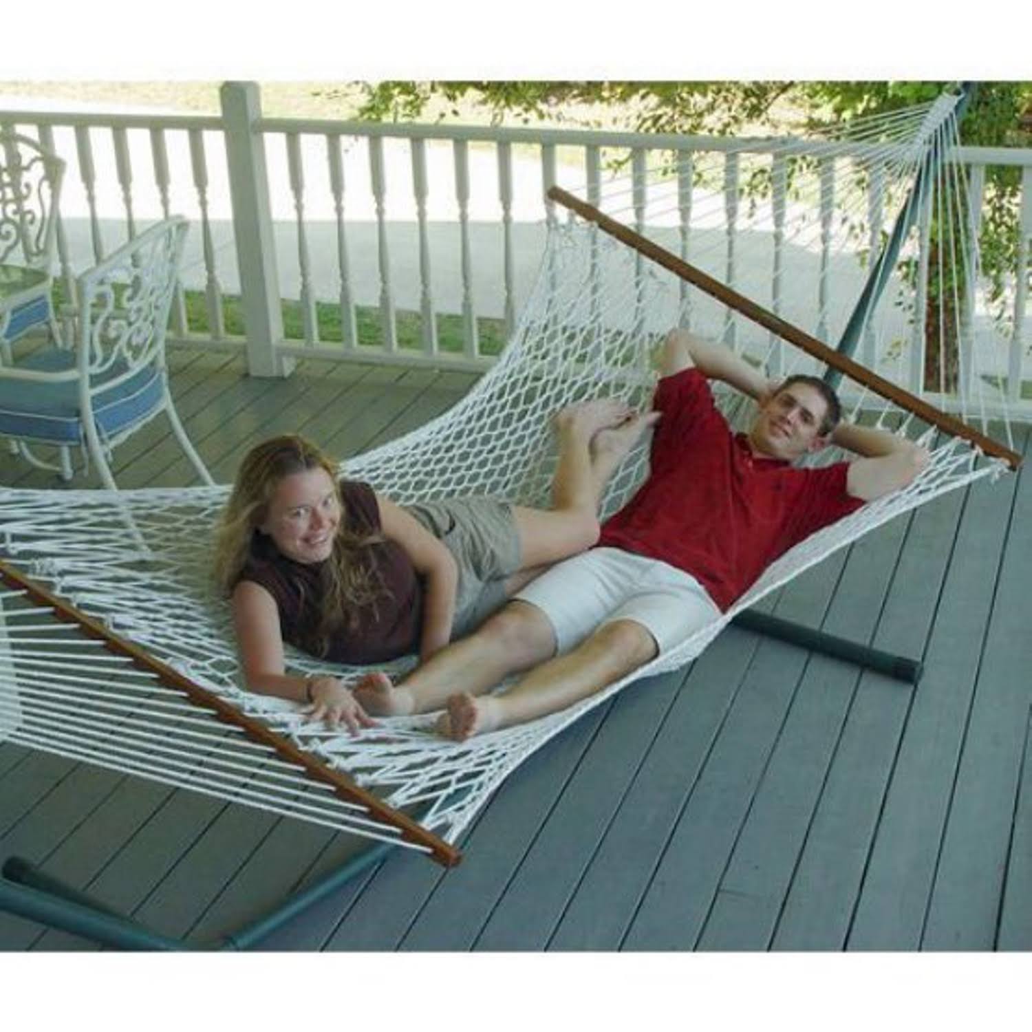 Large Cotton Rope Hammock with Stand Q82928