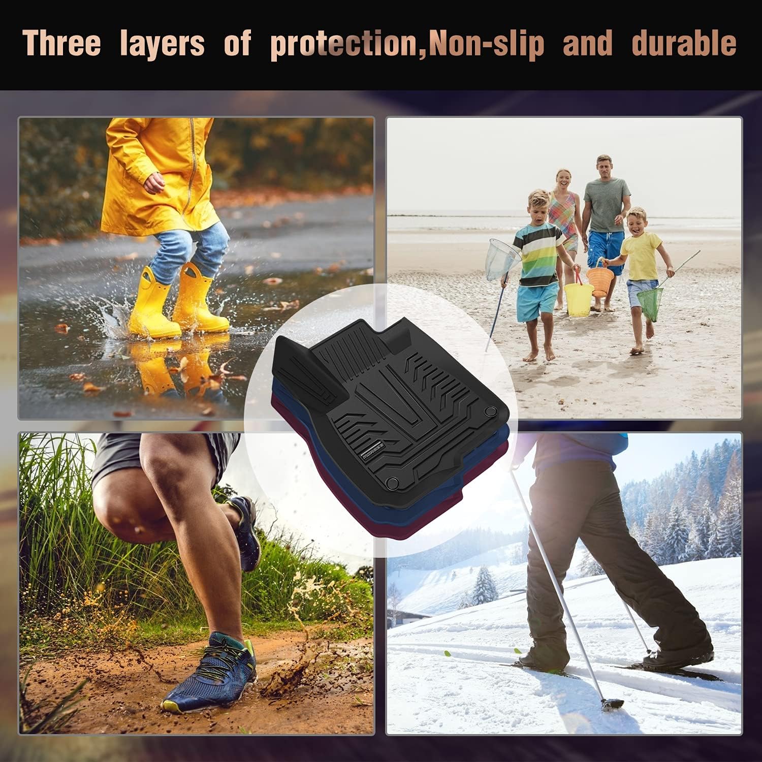 Black All Weather Automotive Floor Mats L238159