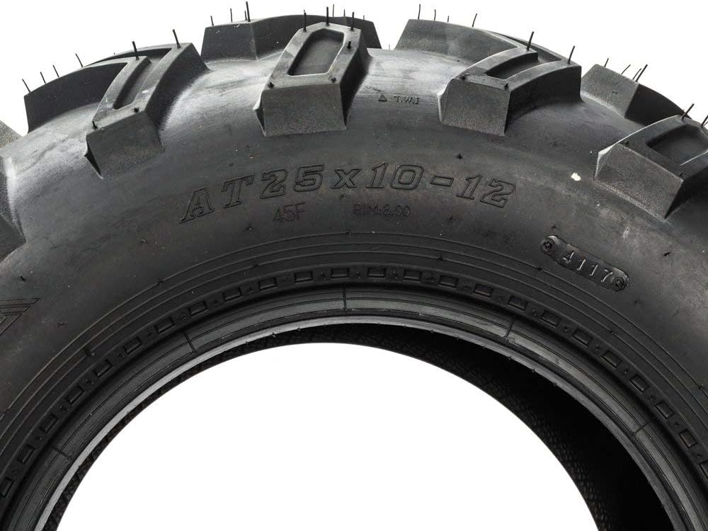 4PCS 25x8-12 Front & 25x10-12 Rear 6 Ply ATV/UTV Tubeless Tires A80319